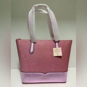 Kate Spade Lola Pink Glitter Large Tote Bag